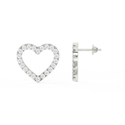 1/2 Ct Round Cut Moissanite Heart Stud Earrings in 14K Gold Plated